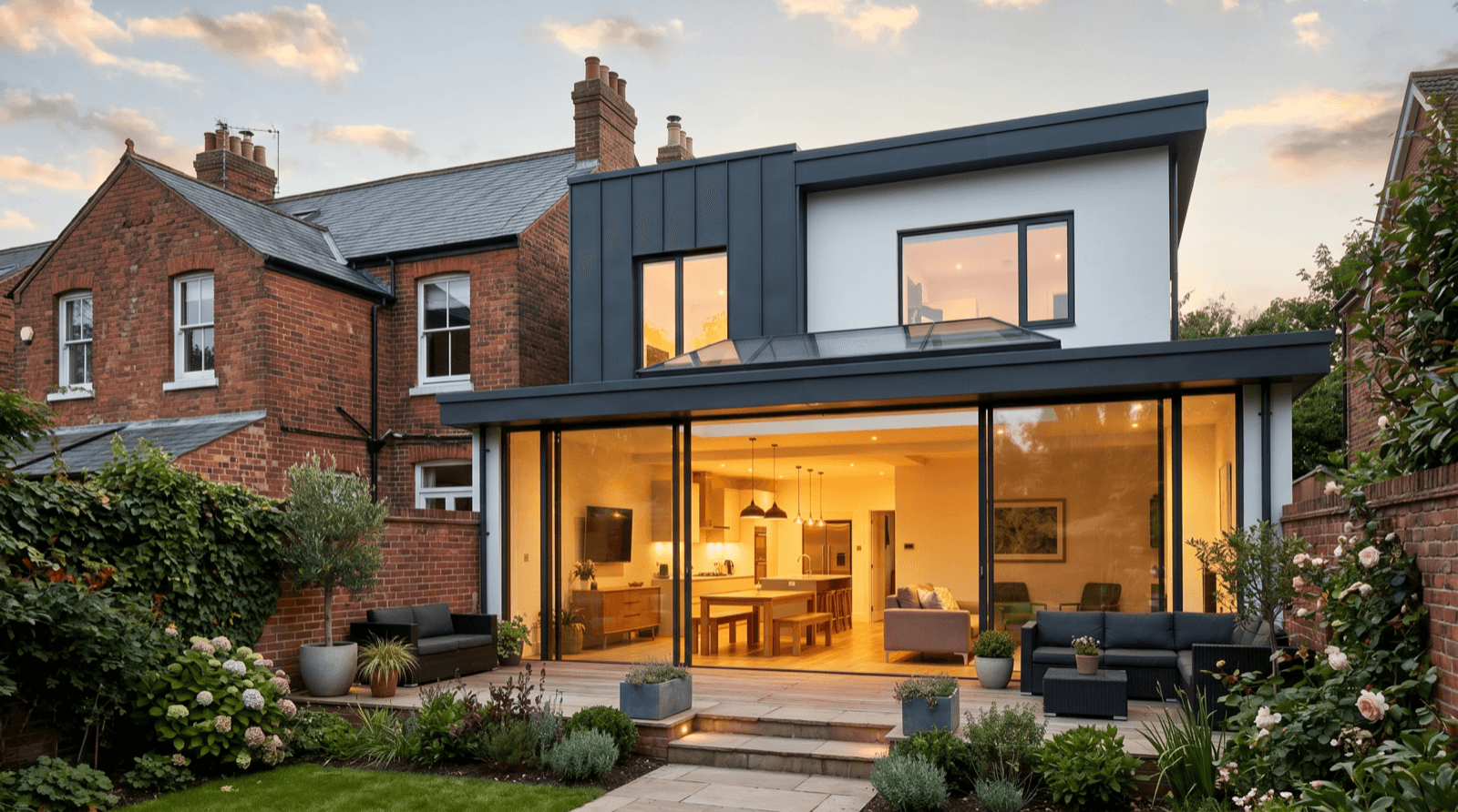 The finished extension, built from the drawings